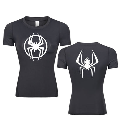 Spider print women's compression top