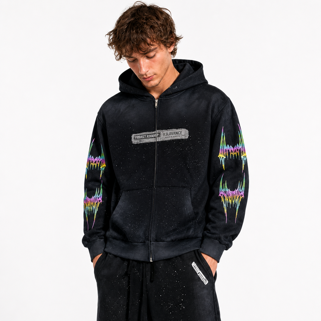 RED TRACE ZIP UP