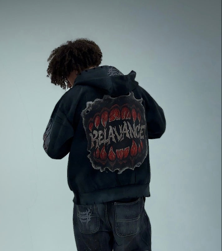 BLOODRELIC REFLECTIVE ZIP UP HOODIE