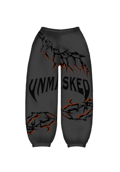 unmasked fluorescent sweatpants