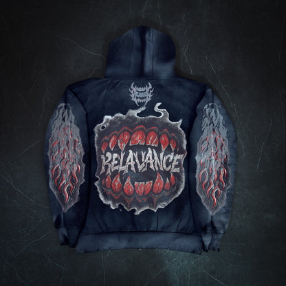 BLOODRELIC REFLECTIVE ZIP UP HOODIE