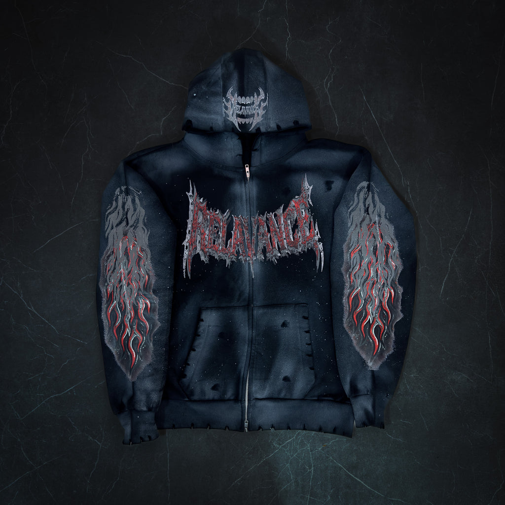 BLOODRELIC REFLECTIVE ZIP UP HOODIE