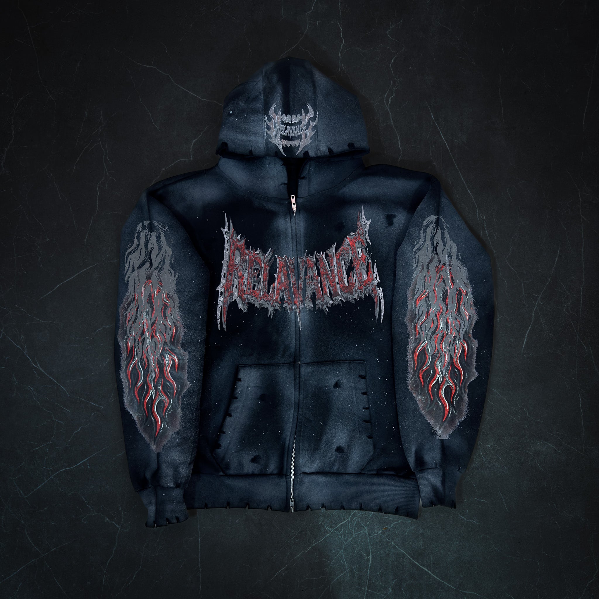 BLOODRELIC REFLECTIVE ZIP UP HOODIE