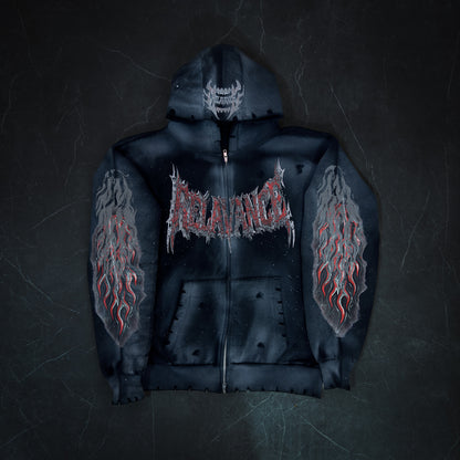 BLOODRELIC REFLECTIVE ZIP UP HOODIE