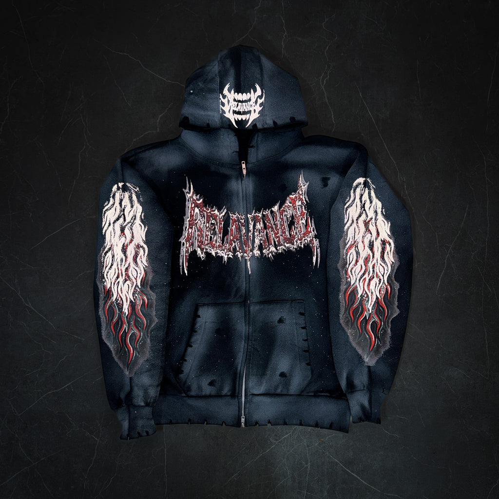 BLOODRELIC REFLECTIVE ZIP UP HOODIE