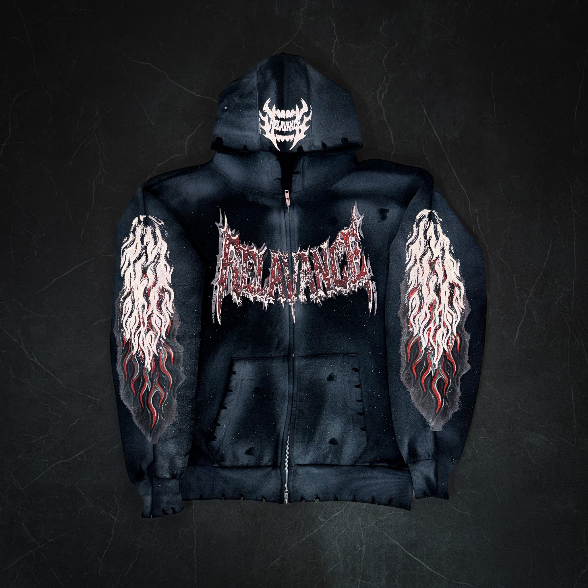 BLOODRELIC REFLECTIVE ZIP UP HOODIE